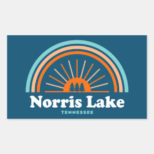 Norris Lake Tennessee Rainbow Rectangular Sticker