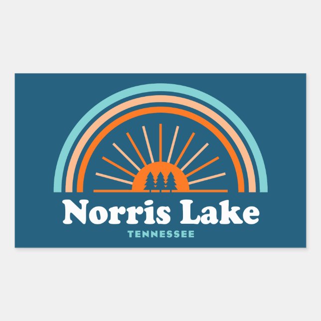 Norris Lake Tennessee Rainbow Rectangular Sticker (Front)