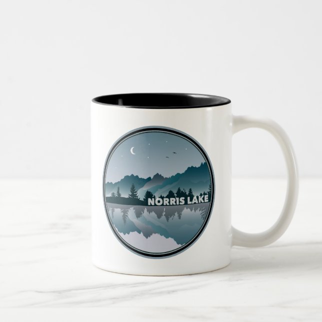Norris Lake Tennessee Reflection Two-Tone Coffee Mug (Right)