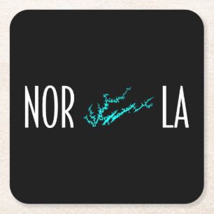 Norris Lake Tennessee Shoreline Map Typography Square Paper Coaster