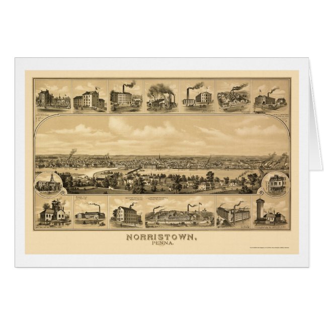 Norristown, PA Panoramic Map - 1881 (Front Horizontal)