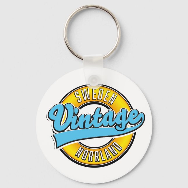 Norrland Sweden vintage style logo Key Ring (Front)