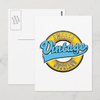 Norrland Sweden vintage style logo Postcard