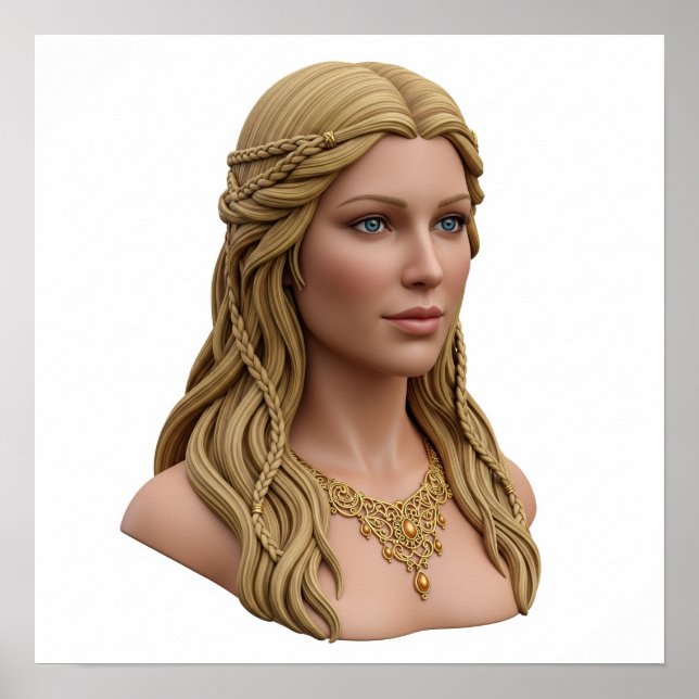 Norse Goddess Freyja Portrait Poster (Front)