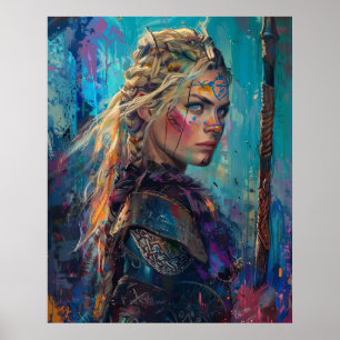 Norse Goddess Freyja, Queen of Valkyries, Blonde"  Poster