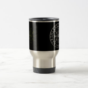 Norse Helm of Awe with Runes Travel Mug