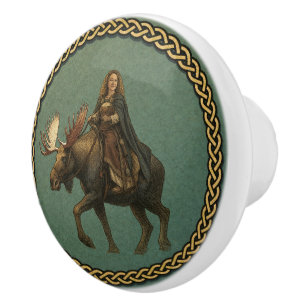 Norse Huldra Forest Woman Ceramic Knob