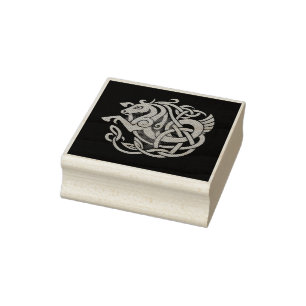 Norse Mythic Horse Knot Design Rubber Stamp