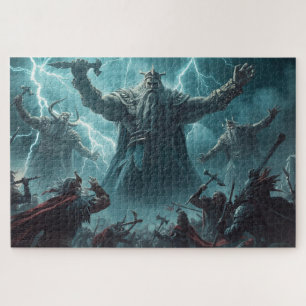 Norse Mythology Battle Scene Jigsaw Puzzle