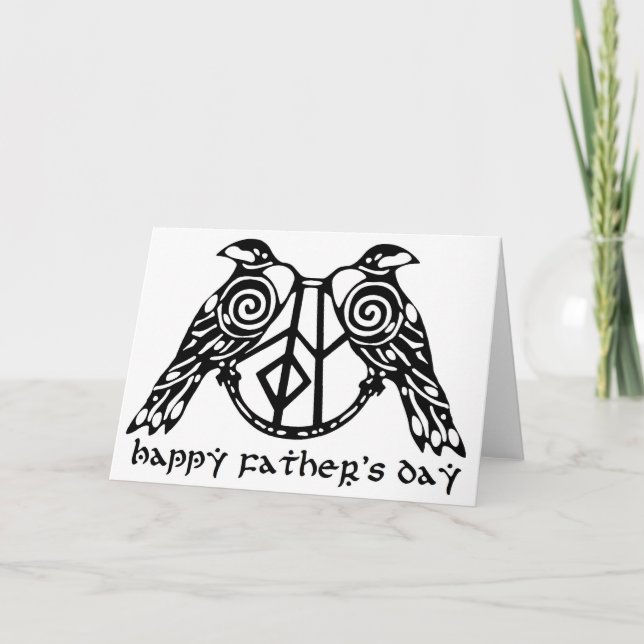 Norse Mythology Father's Day Card Huginn & Muninn (Front)