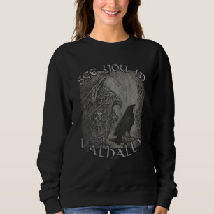 Norse Mythology Odin's Raven See You In Valhalla V Sweatshirt