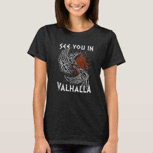 Norse Mythology Odin's Raven See You In Valhalla V T-Shirt