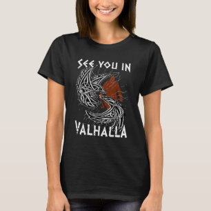 Norse Mythology Odin's Raven See You In Valhalla V T-Shirt