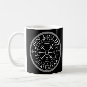 Norse Mythology See You In Valhalla Vegvisir Vikin Coffee Mug