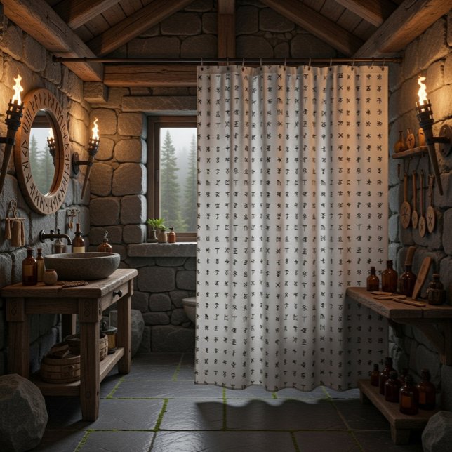 Norse Runes Shower Curtain (Creator Uploaded)