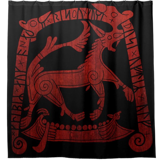 Norse runic design shower curtain (Front)