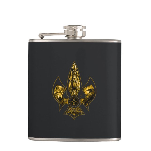 Norse Spear Hip Flask (Front)