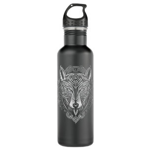 Norse Style Viking Wolf Tattoo Wildlife Animal V51 710 Ml Water Bottle