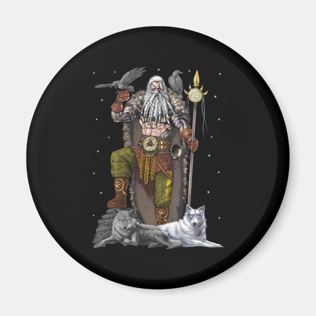 Norse Viking God Odin Magnet (Front)