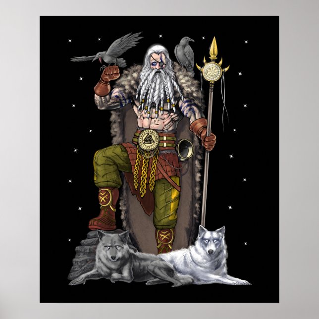 Norse Viking God Odin Poster (Front)