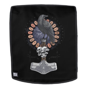 Norse Viking Raven Hammer Backpack