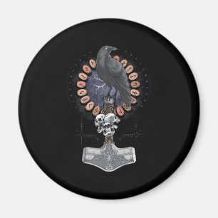 Norse Viking Raven Hammer Magnet
