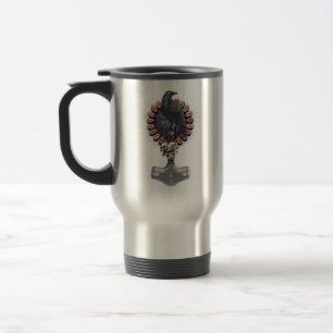 Norse Viking Raven Hammer Travel Mug