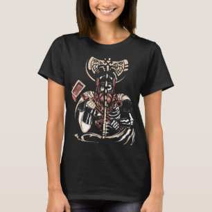 Norse viking with viking skull and viking warrior T-Shirt
