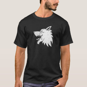 Norse Wolf Head Papercut Pattern Dog  Wolf Fans T-Shirt