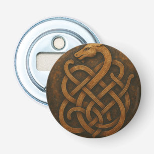 Norse Wolf Sigil – Viking Rune Art on Black Stone Bottle Opener