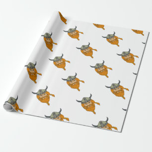 Norseman Viking Warrior Head Drawing Wrapping Paper