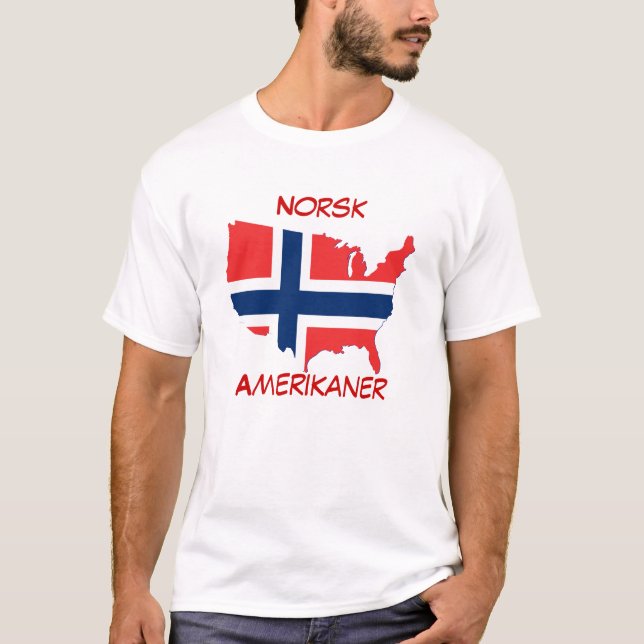 Norsk Amerikaner (Norwegian American) T-Shirt (Front)