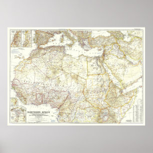 " North Africa: 1954 Detailed MAP ... Poster