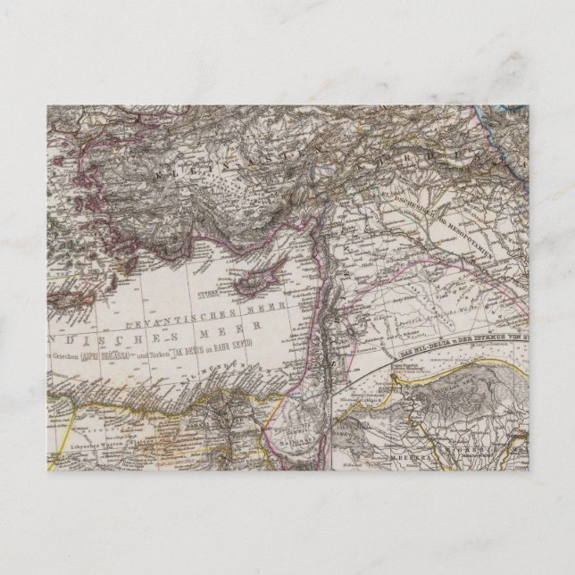North Africa Map Postcard (Front)