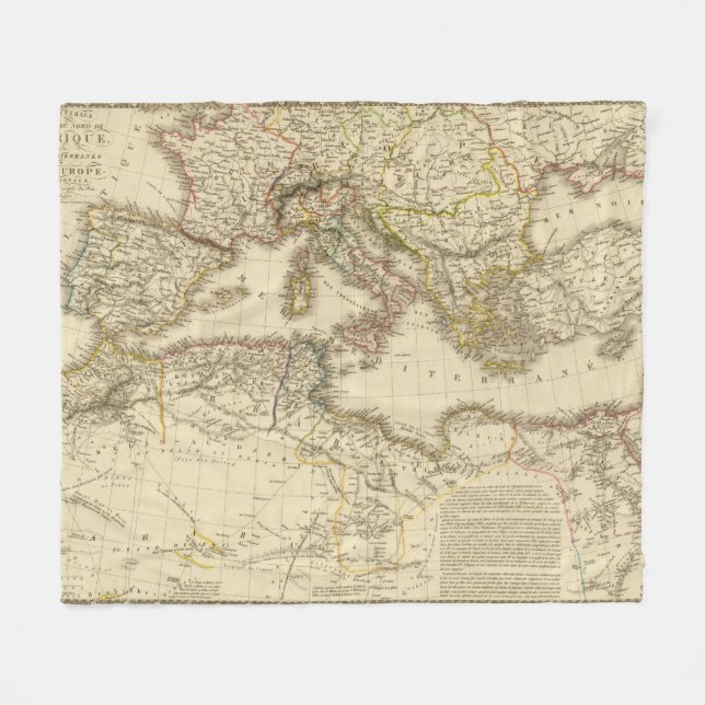 North Africa, Mediterranean Sea Fleece Blanket (Front (Horizontal))