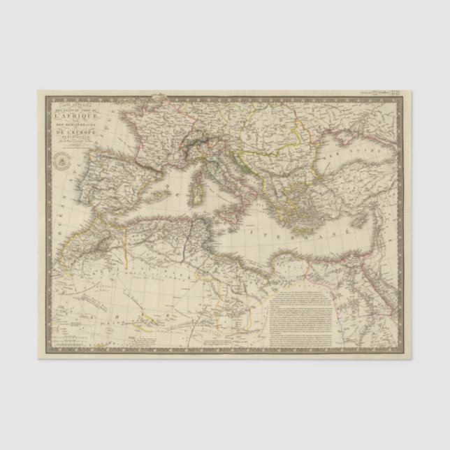 North Africa, Mediterranean Sea Tissue Paper (Front)