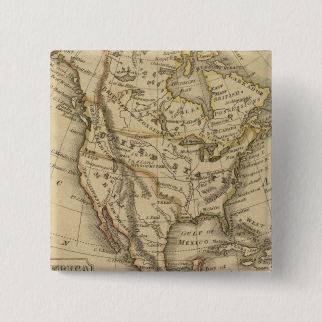 North America 10 15 Cm Square Badge (Front)
