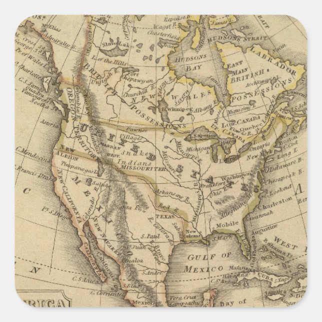North America 10 Square Sticker (Front)