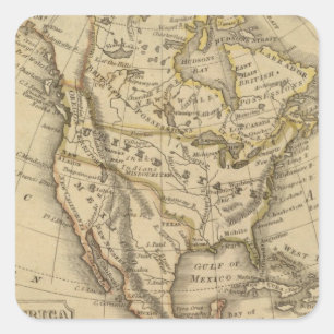 North America 10 Square Sticker