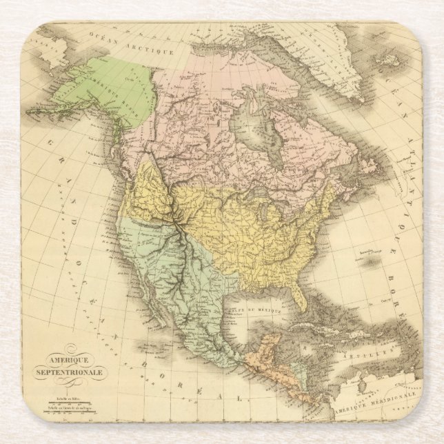 North America 20 2 Square Paper Coaster (Front)