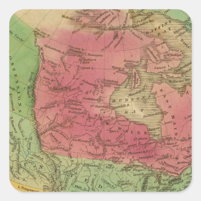 North America 9 Square Sticker (Front)