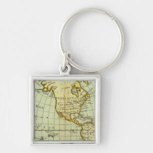 North America and South America Key Ring
