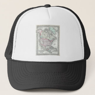 North America and the United States Antique Map Trucker Hat