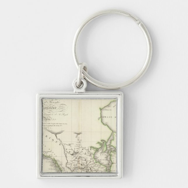 North America Atlas Map Key Ring (Front)