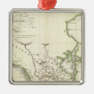 North America Atlas Map Metal Tree Decoration