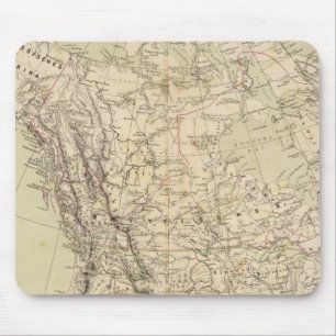 North America Atlas Map showing Indian tribes Mouse Mat
