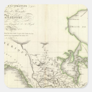 North America Atlas Map Square Sticker