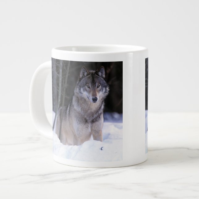 North America, Canada, Eastern Canada, Grey wolf Large Coffee Mug (Front Left)