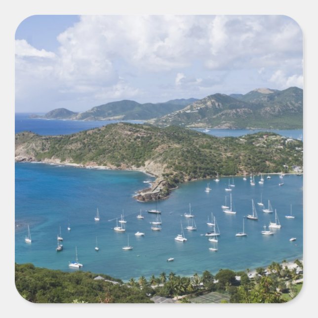 North America, Caribbean, Antigua. English Square Sticker (Front)