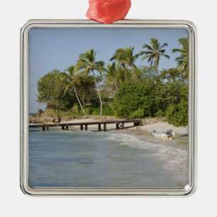 North America, Caribbean, Dominican Republic. Metal Tree Decoration